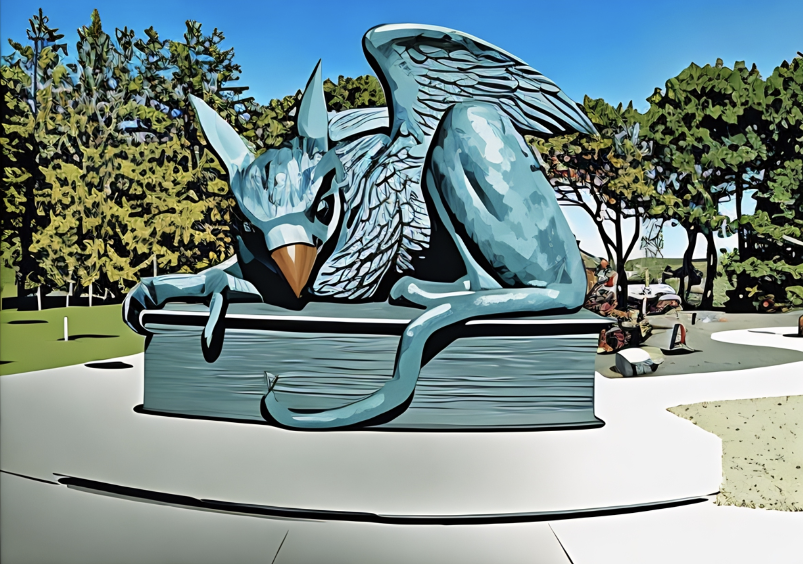 Gryphon statue at the University of Guelph.